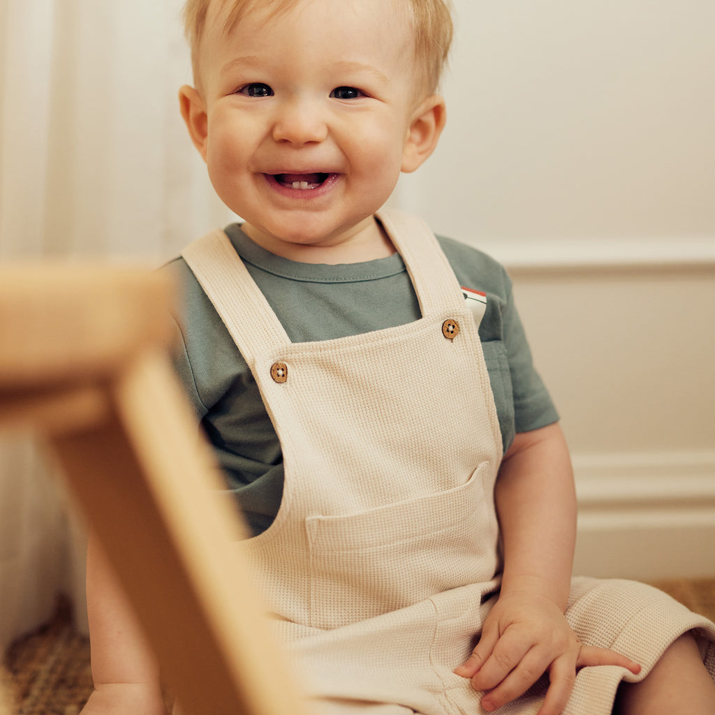 Tiny One Baby Overall, Waffle Jumpsuit 312 Moonbeam