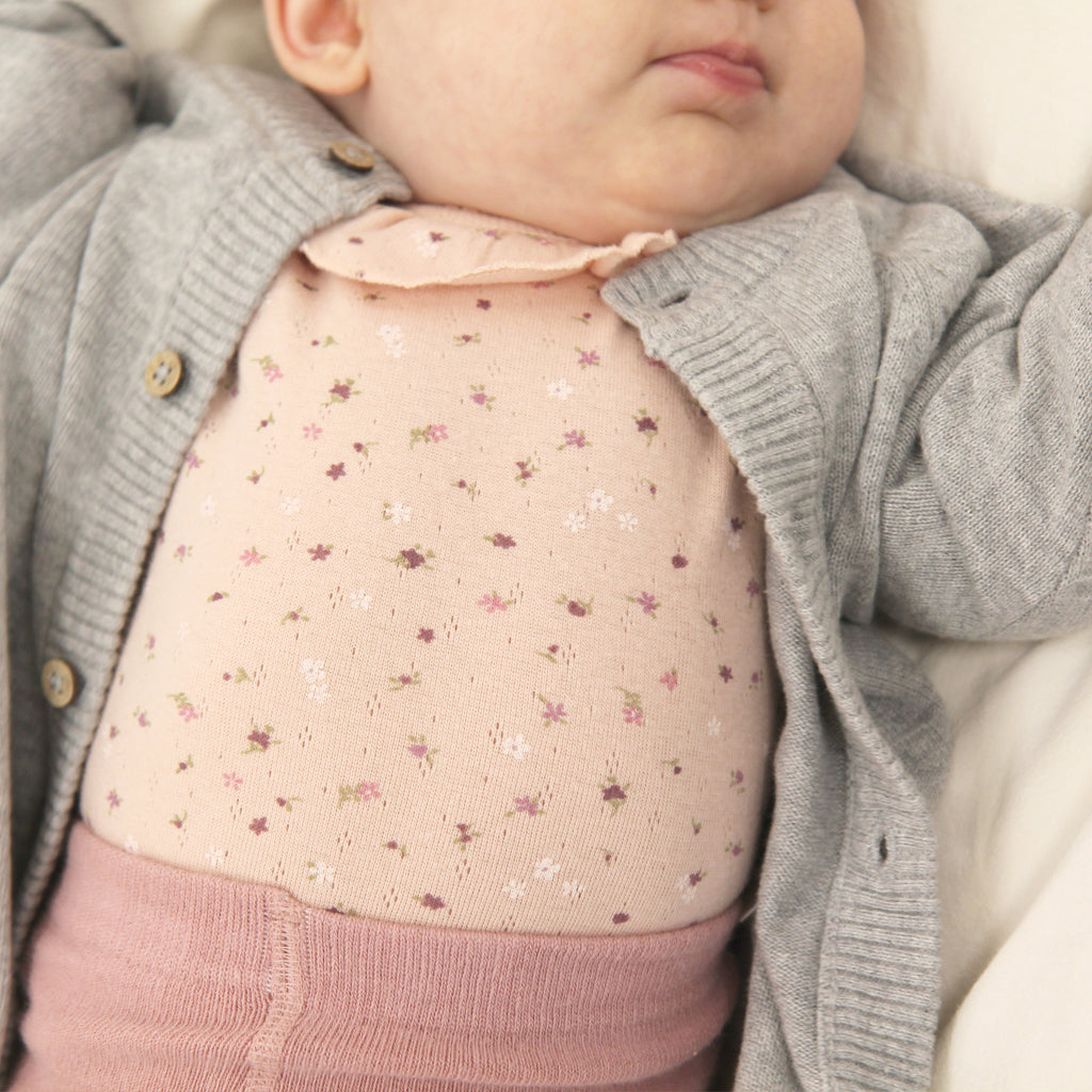 Tiny One GOTS Baby Cardigan L/S, Knit Knit 731 Light Grey Melange