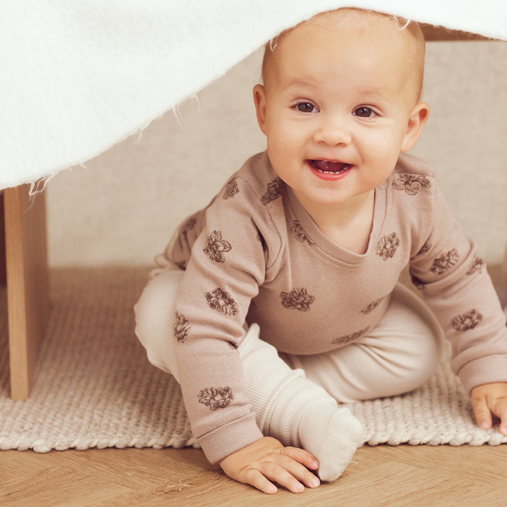 Tiny One Tiny One Baby Body L/S, Pointelle Body LS