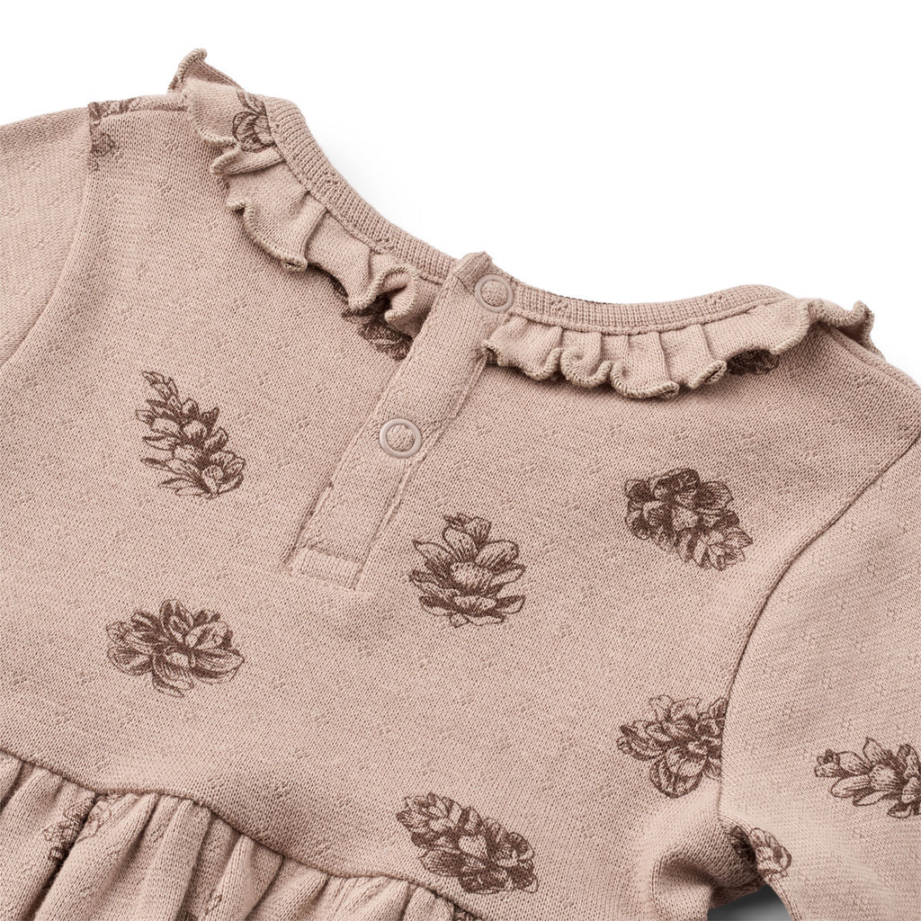 Tiny One Tiny One Baby Dress L/S, Pointelle Dress