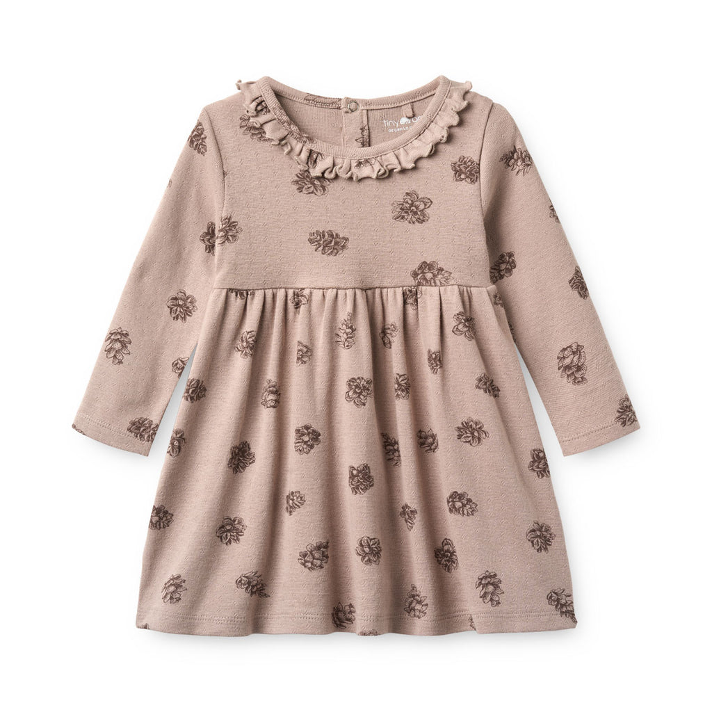 Tiny One Tiny One Baby Dress L/S, Pointelle Dress